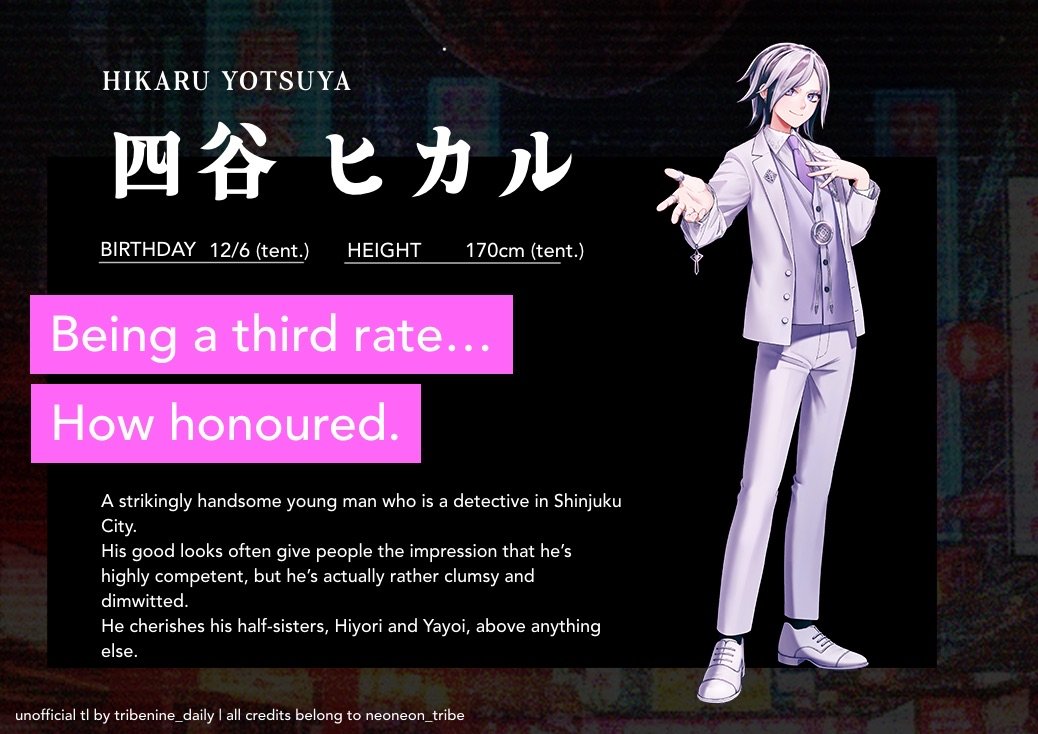 tribenine_daily's tweet photo. 🏮Neoneon Tribe🏮

Character page visuals update!

Character illustrations has been added for:
- Zenichi Magata
- Hikaru Yotsuya
- Hiyori Ochiai
- Yayoi Ochiai
- Ruriiro Furuike https://t.co/2xH8evtt2y