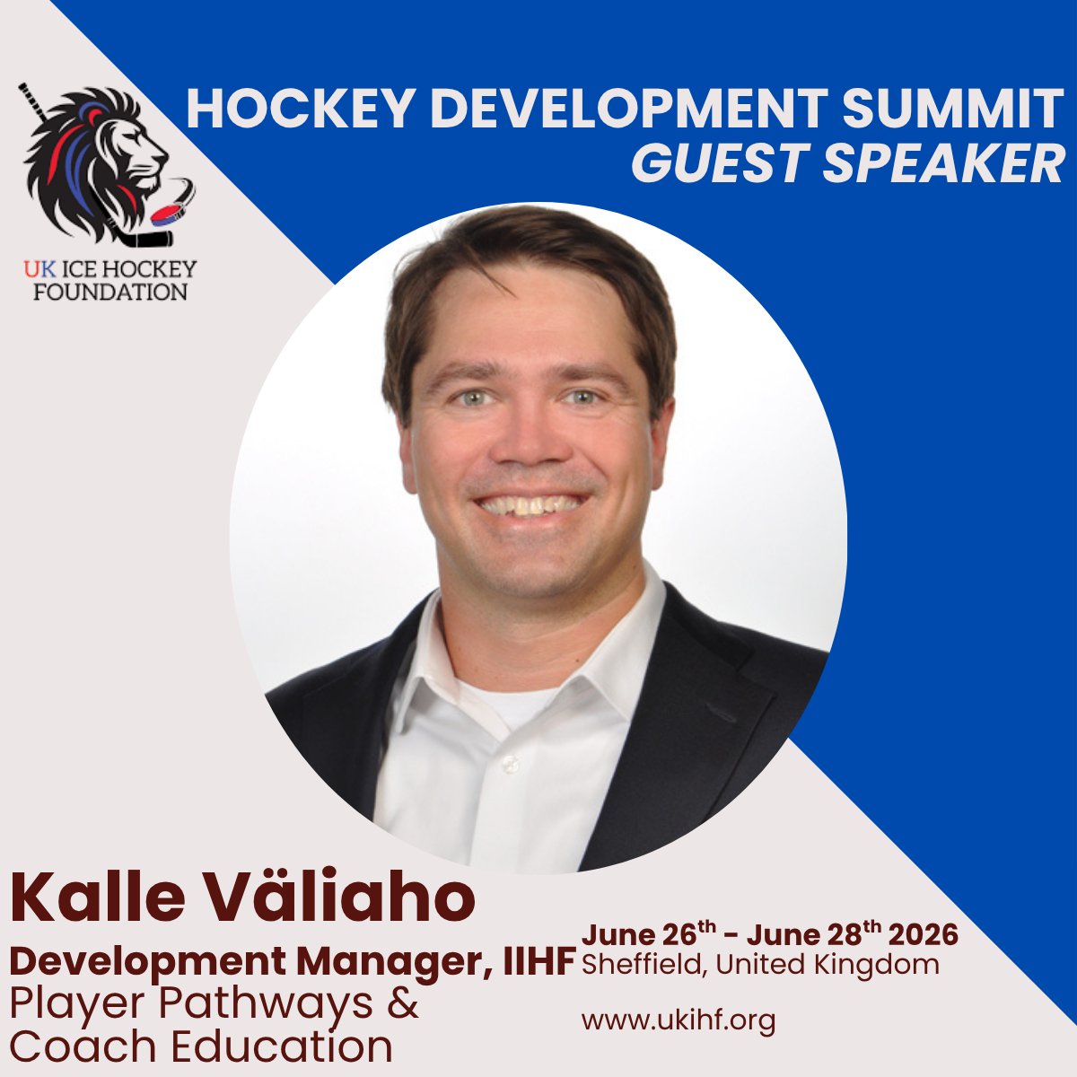 IHUKFoundation's tweet photo. We're excited to announce our next guest speaker for the Hockey Development Summit 2026: Kalle Väliaho, Development Manager for Europe &amp; Africa at the International Ice Hockey Federation (IIHF).

Read more: https://t.co/XRvZmNwxZJ https://t.co/T1h0Qvp38I