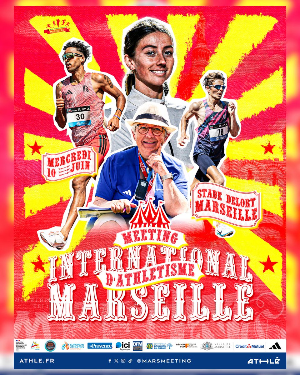 CreditMutuelDLE's tweet photo. 🏃L'athlétisme au stade Delort pour le Meeting de Marseille !

💪Le 10 juin, le meeting international va mettre en scène plus de 120 athlètes pour du sprint, du demi-fond et du saut en hauteur.

🫶Et pour chauffer les tribunes, un gros pré-meeting en lever de rideau avec des épreuves régionales et nationales ainsi que deux épreuves handisport sur 100m et 500m !

@FFAthletisme 

#athletisme #meeting #marseille #lecreditmutueldonnelelan
