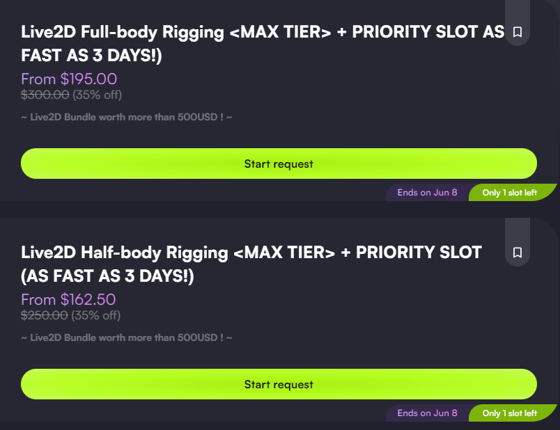 shirorui737's tweet photo. anybody interested in a max tier rigging + prio that i will give an additional discount for ? (from 300 to 240 to 195USD) only for today ? i might need some additional moolah for a bad impulsive purchase :3

only 1 slot for now ! (might increase it)

#vgen #live2dcommission https://t.co/CLRGxMsKuQ