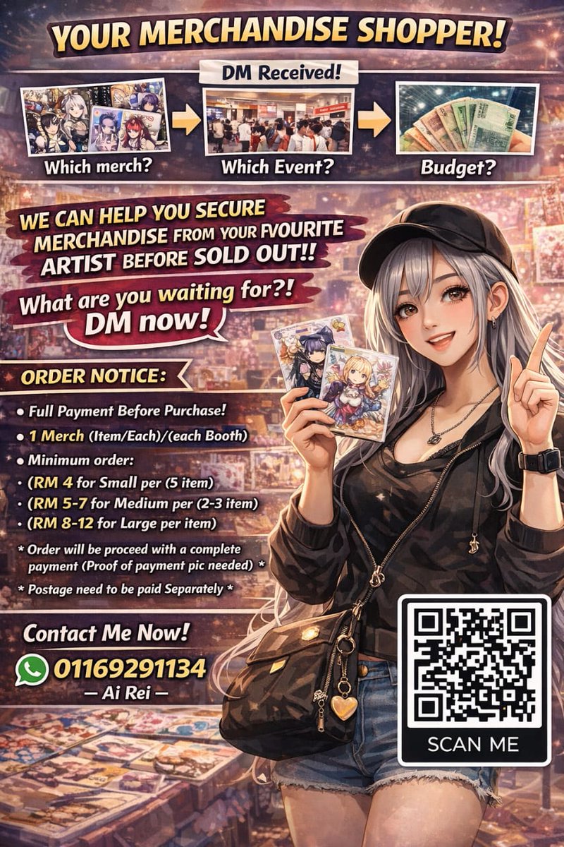 Rei_inz's tweet photo. Hai haiii! I'm opening slot for nijigen!
@pasaranimeMY #nijigen2026 #personalshopper #artistalley https://t.co/tGC3m26tDz