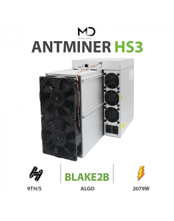 theminingdelta's tweet photo. Antminer HS3 9TH/s 
Cette asic, miner Antminer HS3 avec le hashrate de 9TH/s est conçu pour algorithme blake2B pour le minage de blockchain crypto monnaie Handshake, avec une consommation d'énergie de seulement 2079W.
  HANDSHAKE:   9TH/s*
  ALGORITHME:    https://t.co/rC011r2euj https://t.co/KoSOcD9Fqn