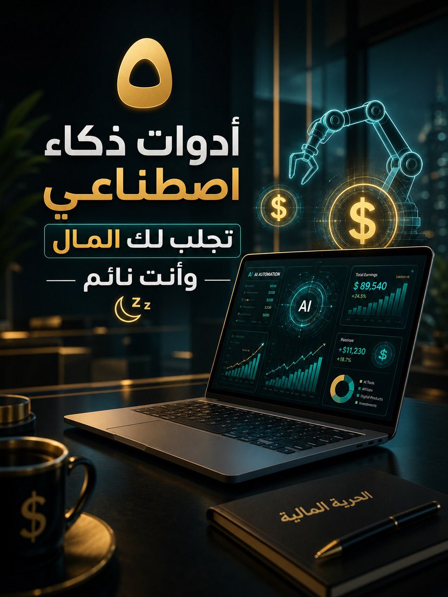 mal_academy's tweet photo. هل تحلم بالاستيقاظ على أرباح وأنت نائم؟ 😴 الذكاء الاصطناعي لم يعد مجرد رفاهية، بل هو شريكك الجديد في تحقيق الدخل السلبي!

5 أدوات ذكاء اصطناعي تجلب لك المال وأنت نائم:

1. ChatGPT - لكتابة المحتوى والتسويق

2. Midjourney - لتصميم وبيع الصور

3. Jasper AI - لإدارة حملاتك الإعلانية

4. https://t.co/kCxIF1JteT - لكتابة نصوص المبيعات

5. Synthesia - لإنشاء فيديوهات بدون كاميرا

لا تفوت الفرصة! 

احفظ هذا المنشور وابدأ رحلتك نحو الحرية المالية اليوم.

#الربح_من_الإنترنت #تحفيز #بزنس #العمل_الحر #ذكاء_اصطناعي #ريادة_أعمال #مال_أكاديمي #دخل_سلبي #mal_academy