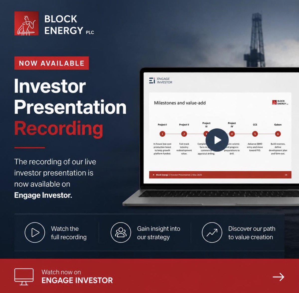 BlockEnergyplc's tweet photo. 🎥 The recording of #BLOE’s recent Retail &amp; Private Investor Presentation is now available to watch.

A big thank you to everyone who joined live and submitted questions.

📺 Watch the full presentation here:
https://t.co/2w9dsqrGxv https://t.co/mrB7QcaIH7