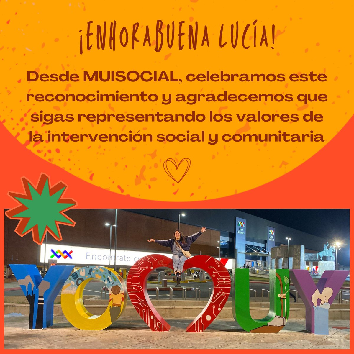 MUISOCIAL_UMH's tweet photo. 💜 Desde #MUISOCIAL celebramos el reconocimiento a Lucía Quirant y su compromiso con la intervención social y comunitaria.

📩 ¿Te interesa la movilidad internacional en el máster?
Escríbenos: muisocial@umh.es https://t.co/FsCclJEAJS
