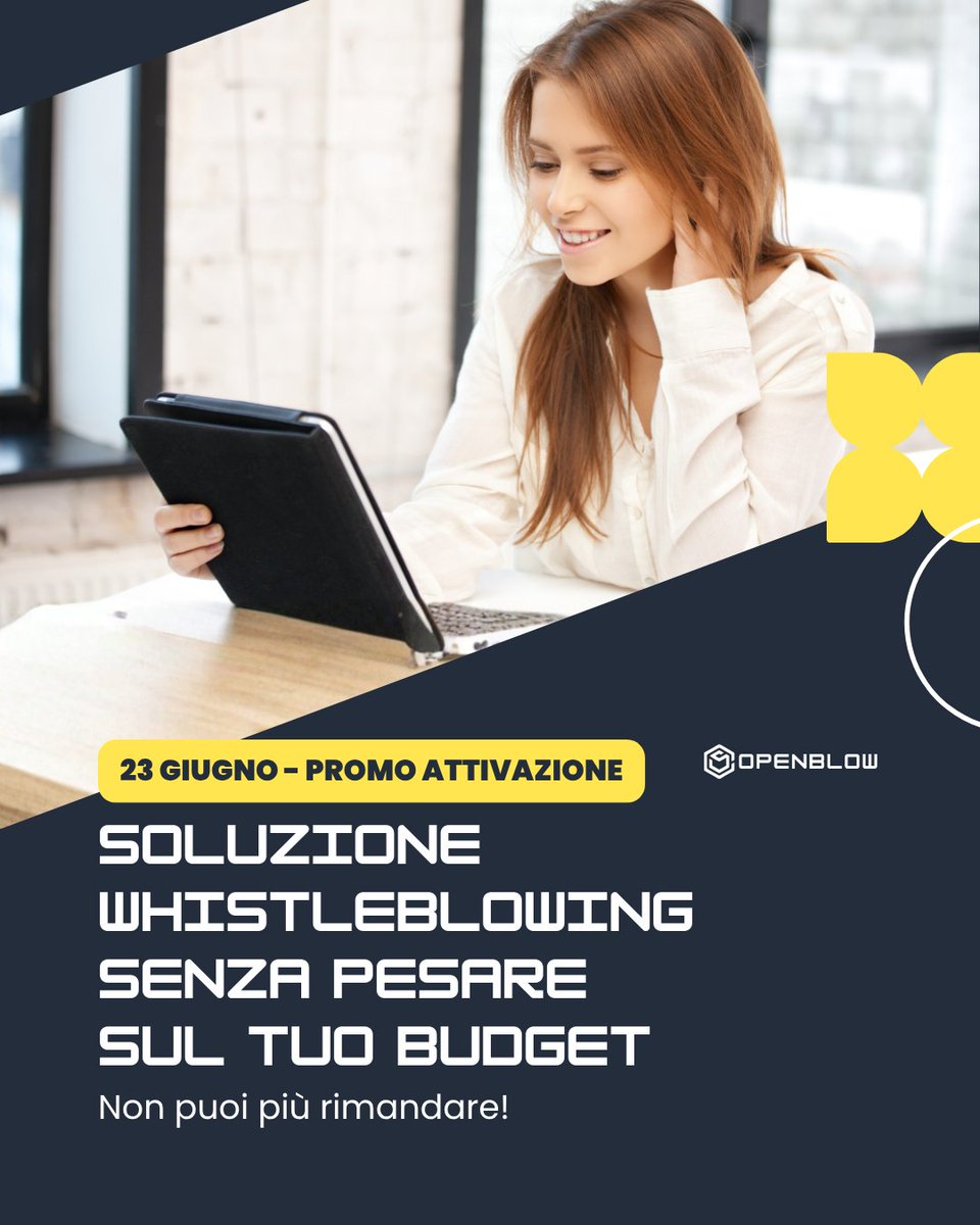 OpenBlow's tweet photo. Requisiti obbligatori per un sistema di whistleblowing. Budget già saturo. Avvia ora un sistema di gestione delle segnalazioni di illeciti con costi iniziali più contenuti. OpenBlow è disponibile con una promozione dedicata. Richiedi ora! https://t.co/gtfkaDft70 https://t.co/WM7sYvLjg3