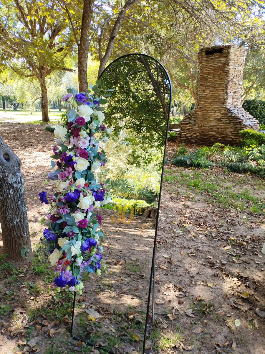 DithakgaD's tweet photo. Hope's 30th year of life's journey at Toadbury Hall. Our theme features a blend of white, green, purple &amp; gold hues. The décor will include stunning centerpieces with fresh flowers and LED table lamps, a beautifully crafted mirror welcome board &amp; photo booth with floral accents. https://t.co/iK8oRzEPrL