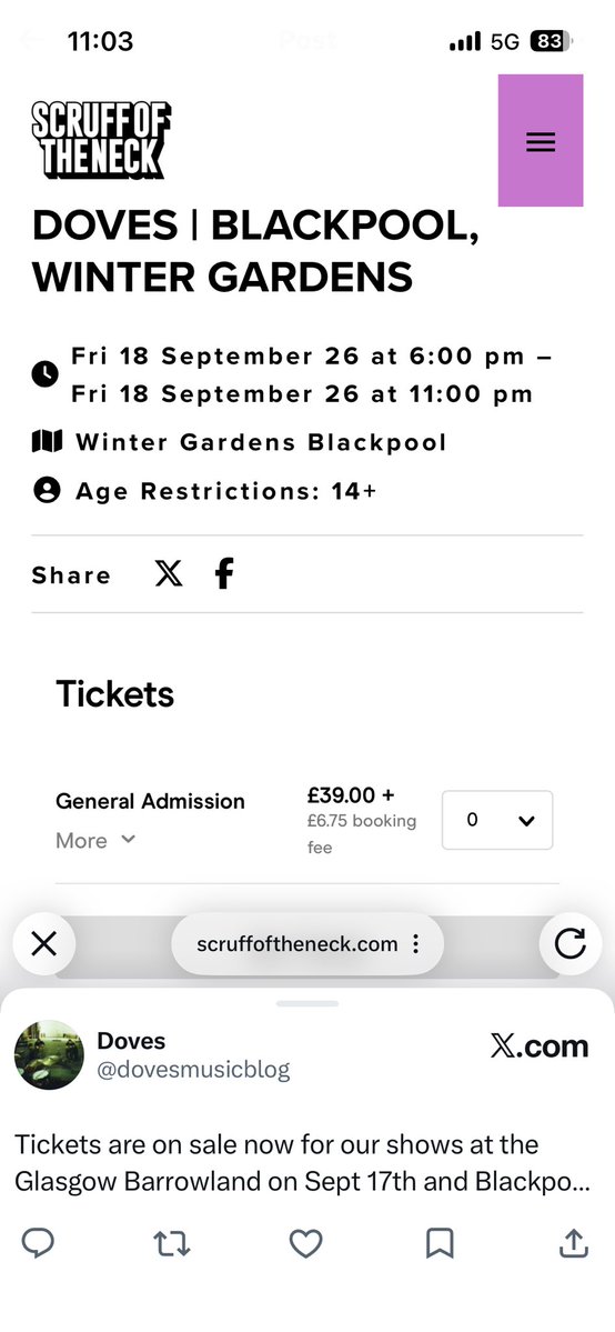 AndyJSykes's tweet photo. Don’t mind paying £39 but what I do mind is paying £6.75 per ticket in fees. 

Smaller promoter, granted, but this open rip-off of music fans is getting ludicrous https://t.co/gNEeFaPFUm