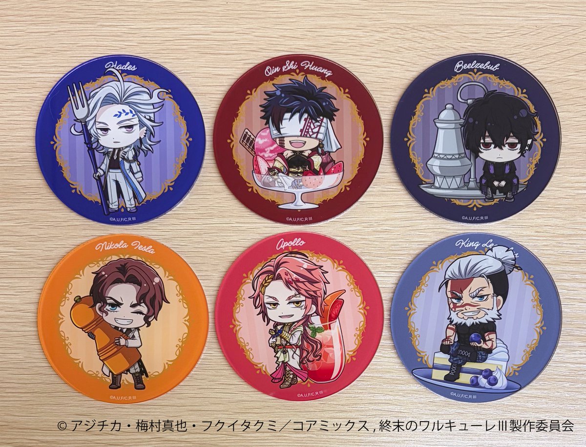 ffut_shop's tweet photo. 【#終末のワルキューレ コラボカフェ🎉】

アニメ「終末のワルキューレⅢ」のコラボカフェの販売商品
＜アクリルコースター＞のご紹介です！
オープン販売のため、好きなキャラをご購入いただけます✨

🚩開催期間
6月5日(金)～6月23日(火)

🚩詳細
https://t.co/pAosk5emPq

🚩ご予約はこちら
https://t.co/jCinNtz57w

お楽しみに☕