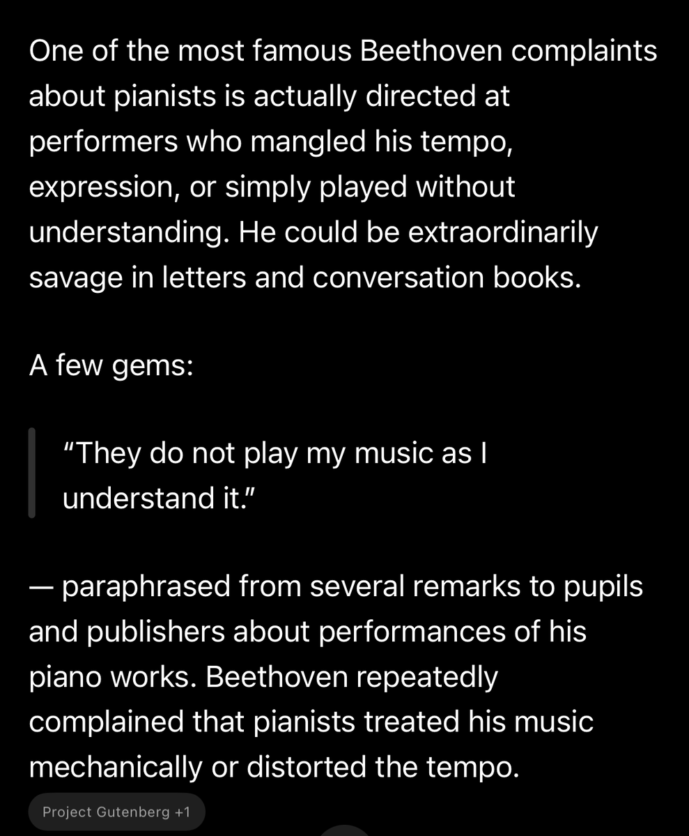 jeremydenk's tweet photo. @DrConstantineHQ mine began this way... and then proceeded to "paraphrase" some more to say that beethoven disliked rubato (but when i pressed it, it realized i was "right to push back") https://t.co/1eUFXOCPTq