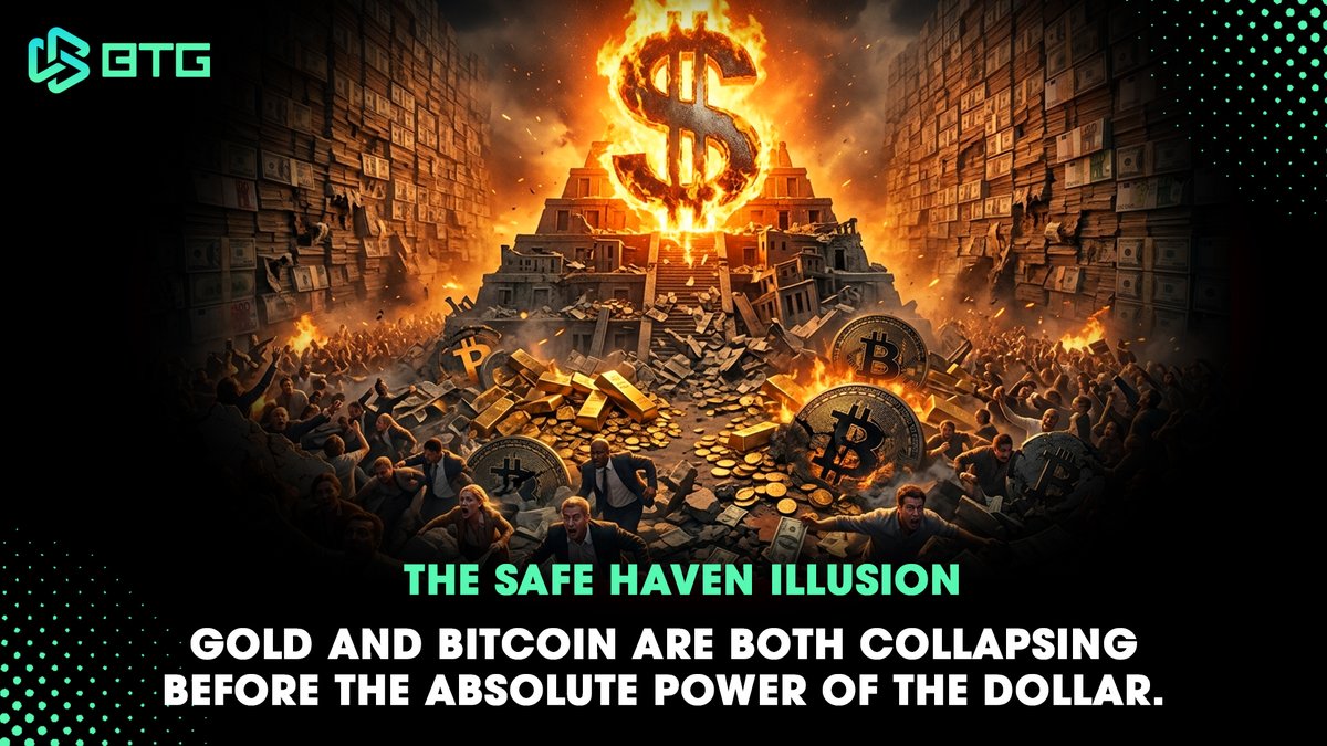 BTGWeb3network's tweet photo. 🚨 THE SAFE HAVEN ILLUSION: Gold and Bitcoin are both collapsing before the absolute power of the Dollar.

Many still proudly claim that Gold or $BTC are absolute defense hedges against inflation. But the data from the past week (May 17-24) just delivered a harsh reality check to the expectations of both the traditional and decentralized financial worlds.

📊 THE NUMBERS DO NOT LIE:

▪️ Gold lost 0.7% of its value, bitterly closing around the $4,509 mark.
▪️ The US Dollar Index (DXY) coldly surged to 99.32.
▪️ The 10-year US Treasury yield steadily pushed up to the 4.6% level.
▪️ The FOMC minutes extinguished all hope: the Fed has absolutely no intention of easing the money supply.

⚠️ THE BRUTAL TRUTH ABOUT OPPORTUNITY COST:

The crowd is still arguing over whether Gold or $BTC is superior, but the market is proving that both are running out of momentum against the strength of the USD. The core reason lies in the opportunity cost equation. When the risk-free return from cash and government bonds is too attractive, smart money will not foolishly sit still in non-yielding assets.

The biggest contradiction in the market right now is that retail investors are constantly calling to buy the Gold dip and fomo into crypto, while the financial elites simply stand aside and enjoy the yields from tightening policies. The Fed does not need to exert effort to destroy these assets; they just need to anchor interest rates at a high level to slowly drain the liquidity of the entire market.

🎯 CONCLUSION: From my perspective, trying to fight the Fed trend right now is a massive risk to your portfolio. Gold and $BTC will continue to take a beating and cannot have a breakout wave as long as the DXY and 10-year yields show no clear signs of peaking.

What is your take on this drop? A chance to accumulate cheap assets, or the start of a large-scale liquidity withdrawal from Wall Street?

#Gold #Bitcoin $BTC #MacroMarket #DXY #FOMC  #CryptoMarket #CryptoTrading #SmartMoney #Macro #BTC #Uptrend
