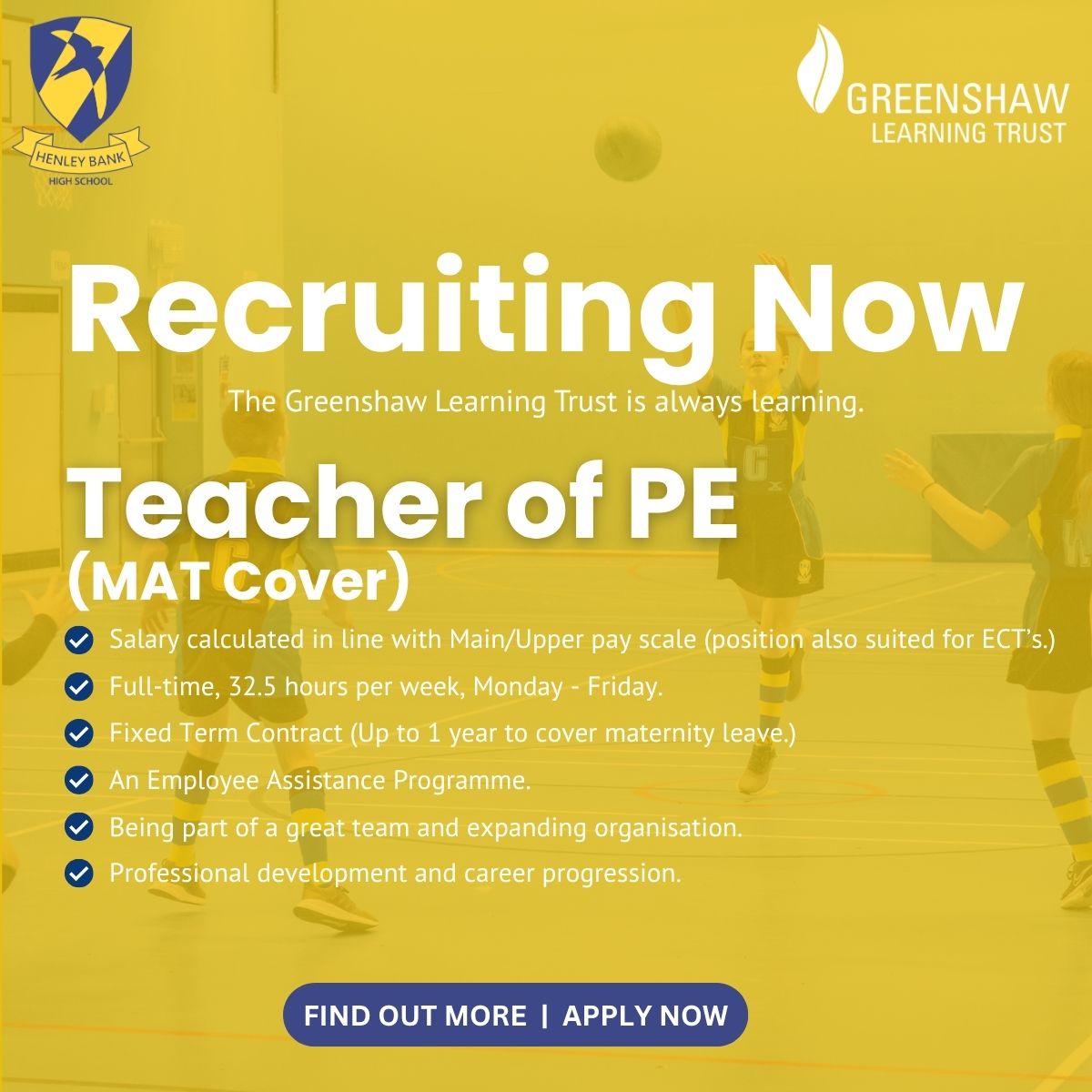 gltrecruitment's tweet photo. With the resignation deadline just days away, now could be the time for your next move.

At @GreenshawTrust, we support our staff to grow, develop, and thrive through a culture of Always Learning.

Discover our current vacancies below.

#AlwaysLearning #TeachingJobs #Education https://t.co/Js0JV1RW5L