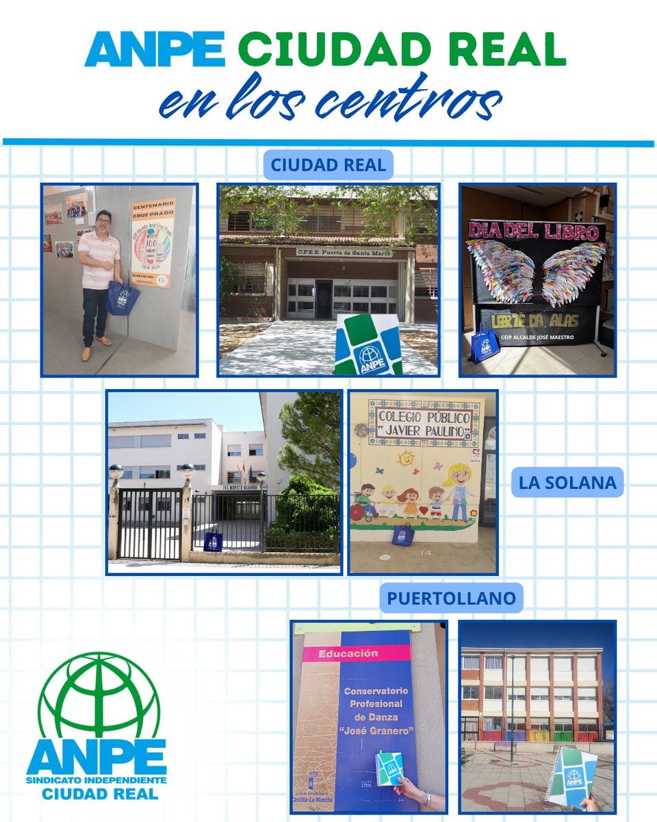AnpeReal's tweet photo. 📍 ANPE CIUDAD REAL EN LOS CENTROS

Siempre cerca del profesorado 🚗

#ANPECiudadReal #ANPEContigo #VisitasANPECiudadReal https://t.co/CyQHX1FrkJ