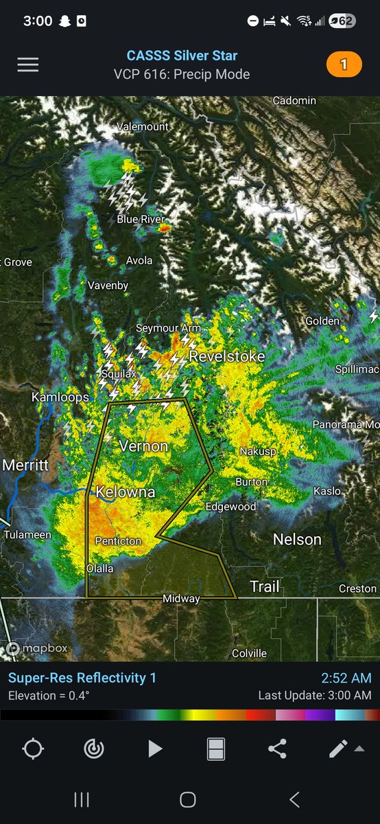 Zach_wx's tweet photo. #BCStorm #BCwx #BCStormWatch #ShareYourWeather

Storms have moved on, and the warm, steady, beneficial rainfall has moved in, which should work its way through #Kelowna & the Okanagan over the next 2-4 hours or so. 🌧

It wasn't smooth sailing BY FAR, but overall, a relatively successful first thunderstorm event of the year for me 👌.

I need to sleep now. Good night.

(Videos to come later today)