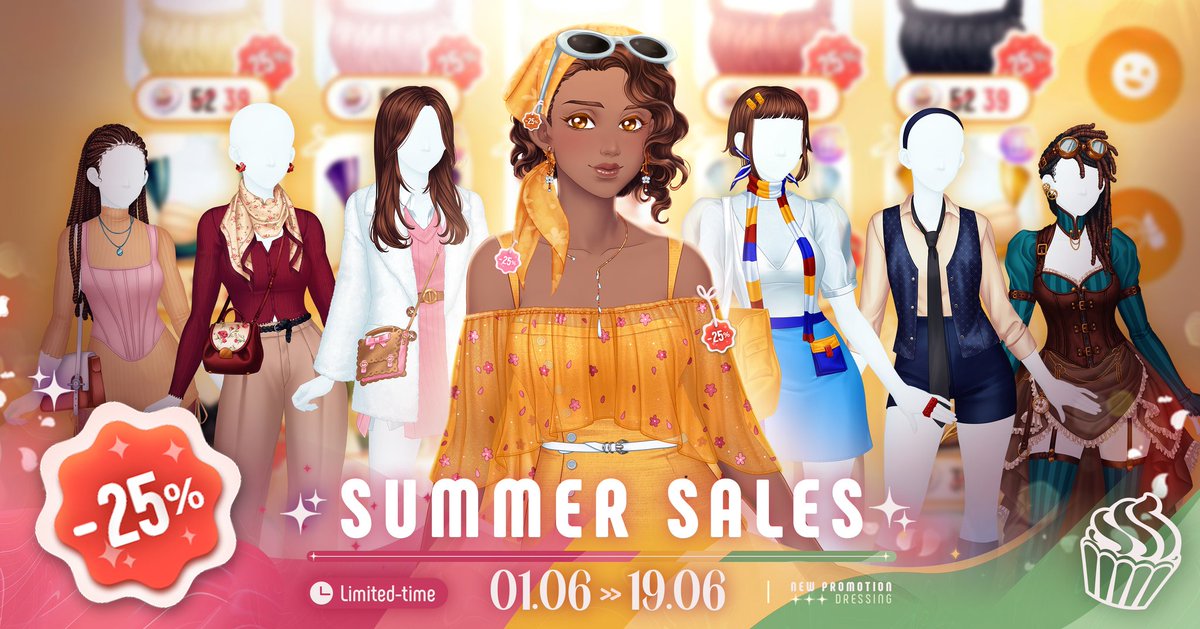 UpdatesADNewgen's tweet photo. ☀️ • SUMMER SALES

"O sol está brilhando e com isso o desejo por algo novo! De 01/06 a 19/06 03:00 AM, aproveite um desconto de 25% em tudo no armário: roupas, quartos e roupas para Taki. Qual será o seu favorito? 💸"
via IG e TWT. https://t.co/N4r9IchiKt