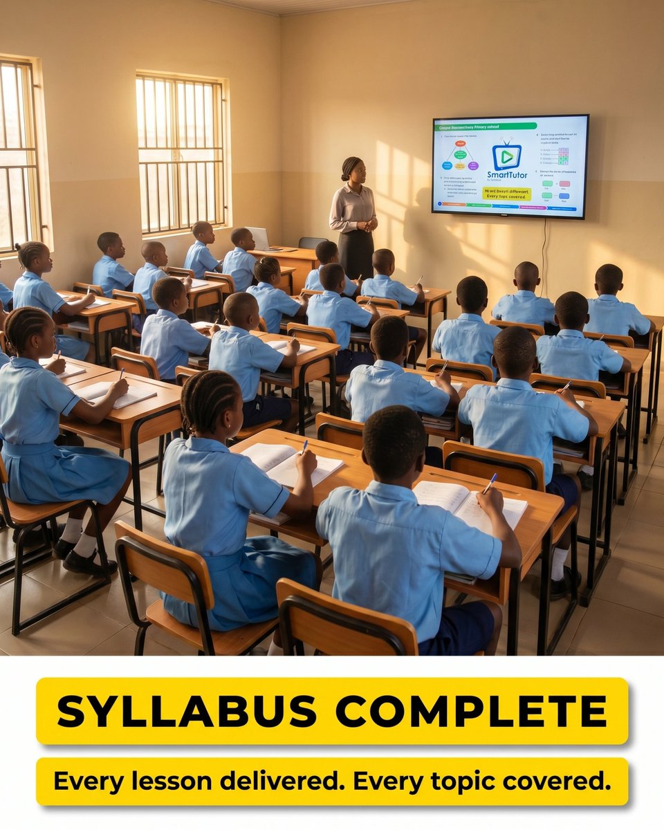 syllabux's tweet photo. What happens when a teacher skips a topic or calls in sick? 🤖📺

SmartTutor keeps every lesson on track — timetable-based, curriculum-aligned, and fully offline.
Consistent teaching for every class, every day.

#SmartTutor #EdTechNigeria #NigerianSchools #AIinEducation #Syllabux https://t.co/venfLCP7gD