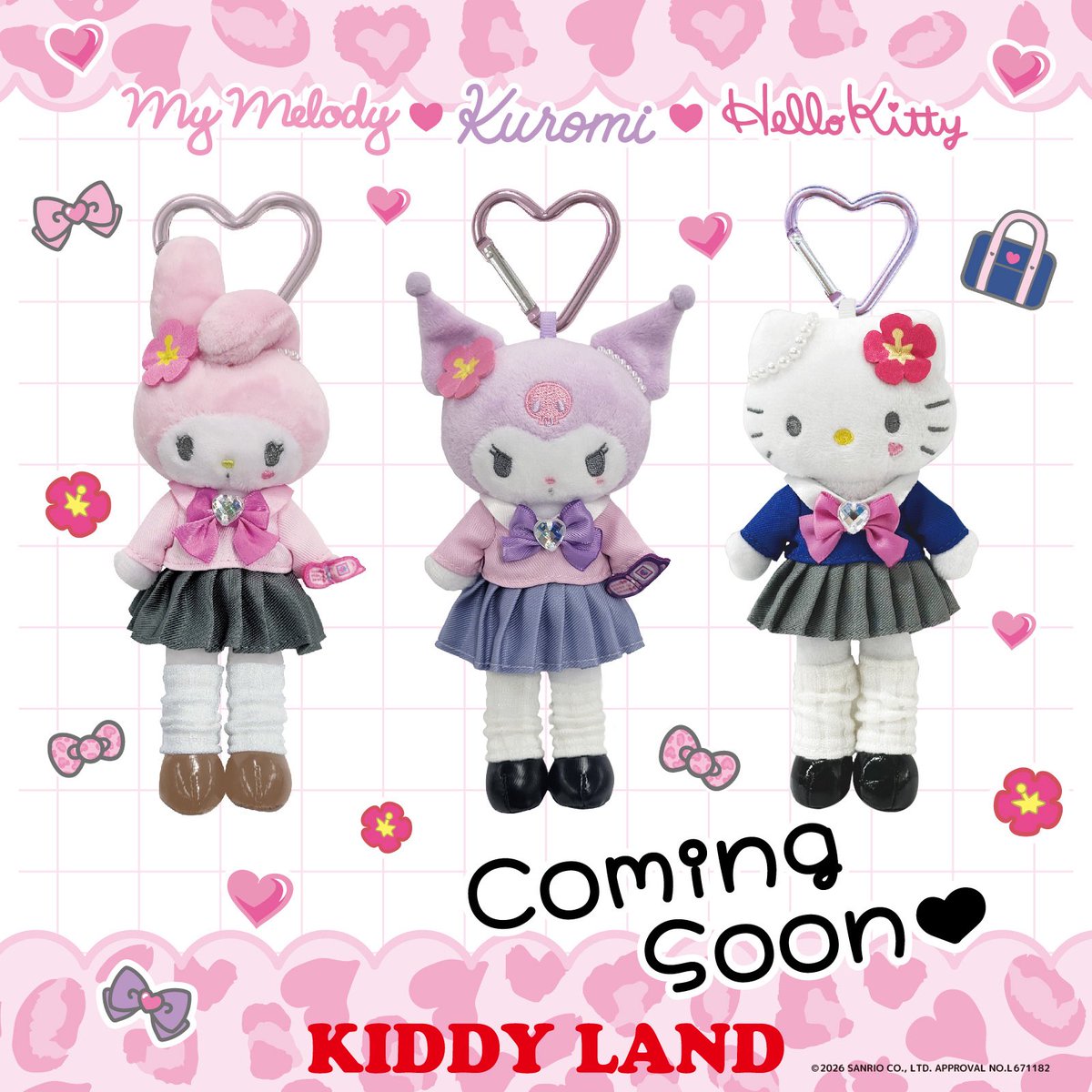 KL_shinjuku's tweet photo. 🎀#キデイランド新宿店3F 🎀

＼📢　#サンリオ コーナーより📮　／

🌺🌈#マイメロディ #クロミ #ハローキティ　スタイルアップマスコット🌈🌺

2026年7月下旬ころ、キデイランド一部店舗にてマイメロディ・クロミのスタイルアップマスコット(コギャル)を一般販売に先駆け先行販売いたします💖 https://t.co/vuiuxIUkvl