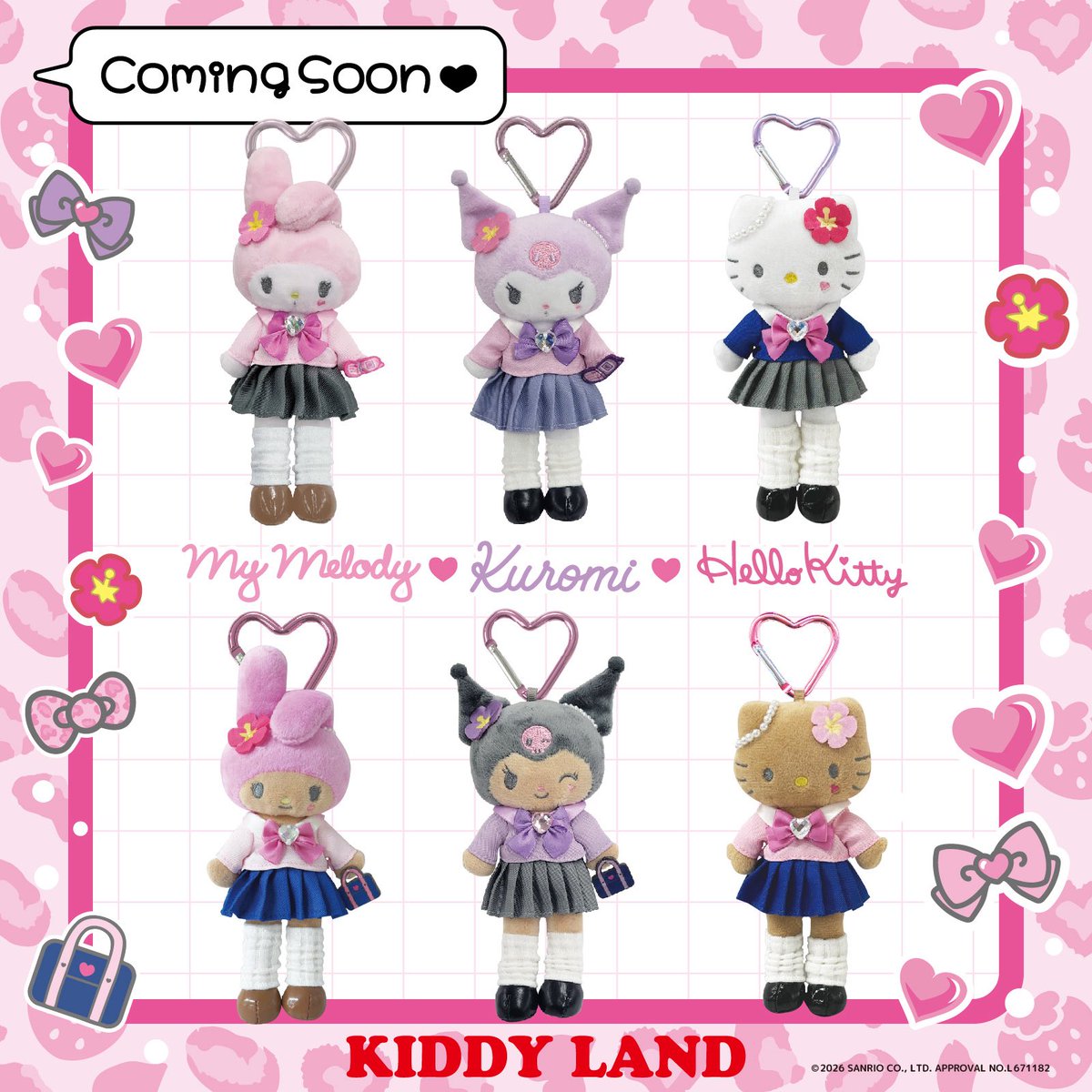 KL_shinjuku's tweet photo. 🎀#キデイランド新宿店3F 🎀

＼📢　#サンリオ コーナーより📮　／

🌺🌈#マイメロディ #クロミ #ハローキティ　スタイルアップマスコット🌈🌺

2026年7月下旬ころ、キデイランド一部店舗にてマイメロディ・クロミのスタイルアップマスコット(コギャル)を一般販売に先駆け先行販売いたします💖 https://t.co/vuiuxIUkvl