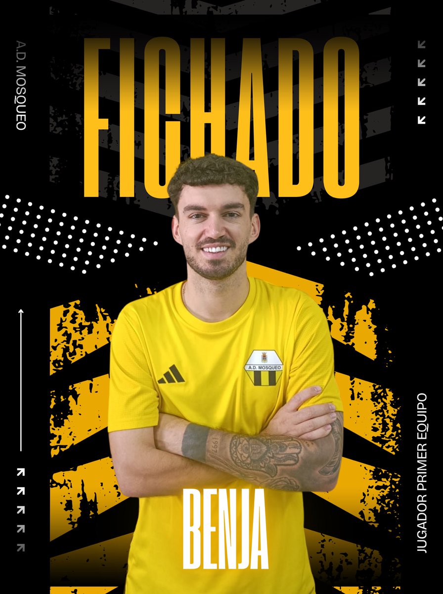 ADMosqueo's tweet photo. 🟡 FICHADO ⚫️

Benja se convierte en el primer fichaje de la A.D. Mosqueo para la temporada 2026-2027.

#sentimientoaurinegro https://t.co/c4PavmoDYU