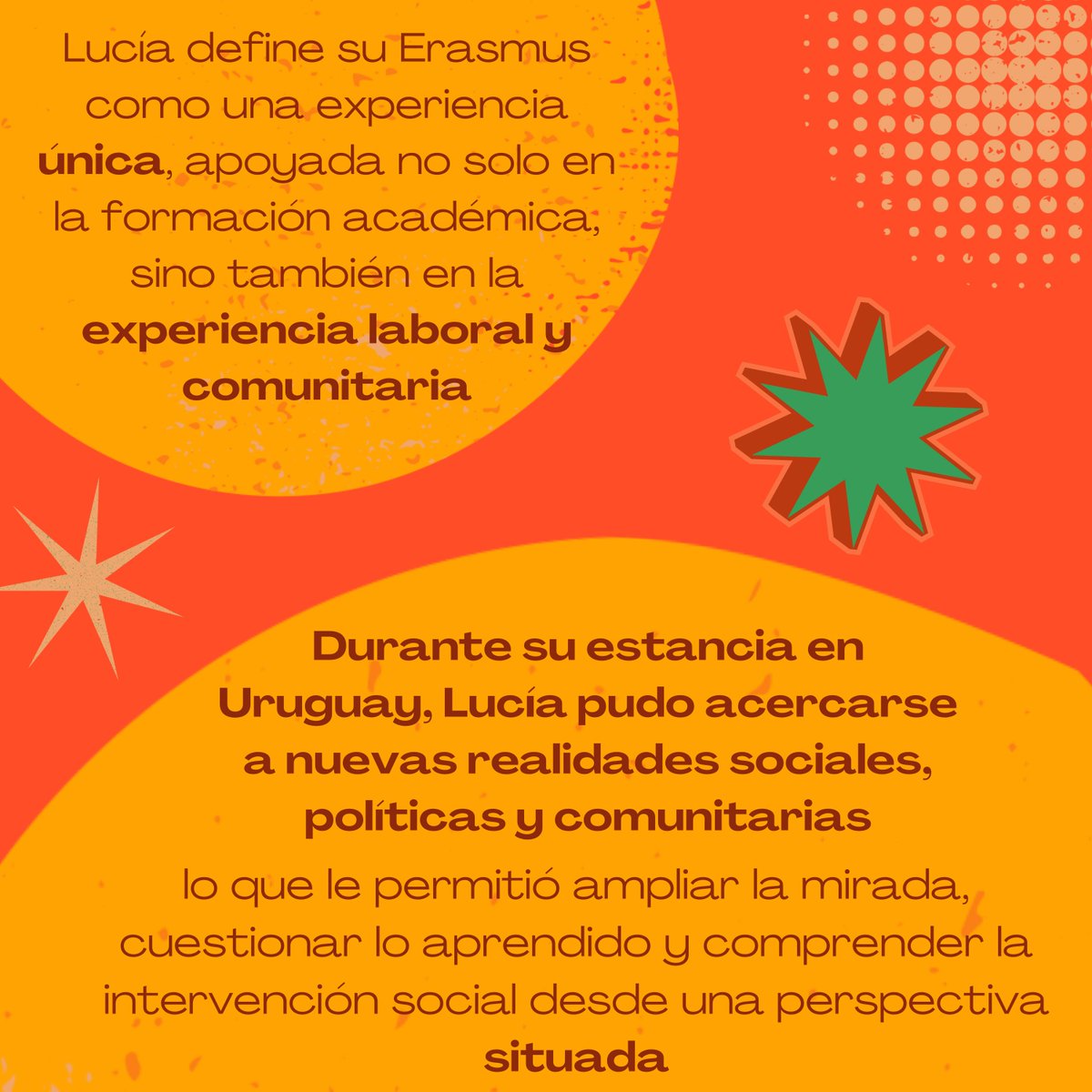 MUISOCIAL_UMH's tweet photo. ✨ Nuestra egresada Lucía Quirant Niza protagoniza una entrevista en la revista Global UMH

🌍 Lucía comparte su experiencia internacional en Uruguay con el programa Erasmus KA131, donde combinó formación, trabajo y aprendizaje comunitario.
#MUISOCIAL #GlobalUMH https://t.co/sQoL690RtJ