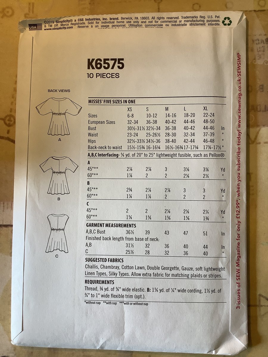 WatsonsVintage's tweet photo. Uncut 2019 New Look Sewing Pattern No K6575 for Ladies Misses' Five Sizes In One Wardrobe Staple Tops in Sizes XS-XL or 6-8 to 22-24 - Deep V https://t.co/qUracIoQs7 via @Etsy #NewLook #SewingPattern #WardrobeStaple #ContemporaryFashion https://t.co/P8LHuCoRmX