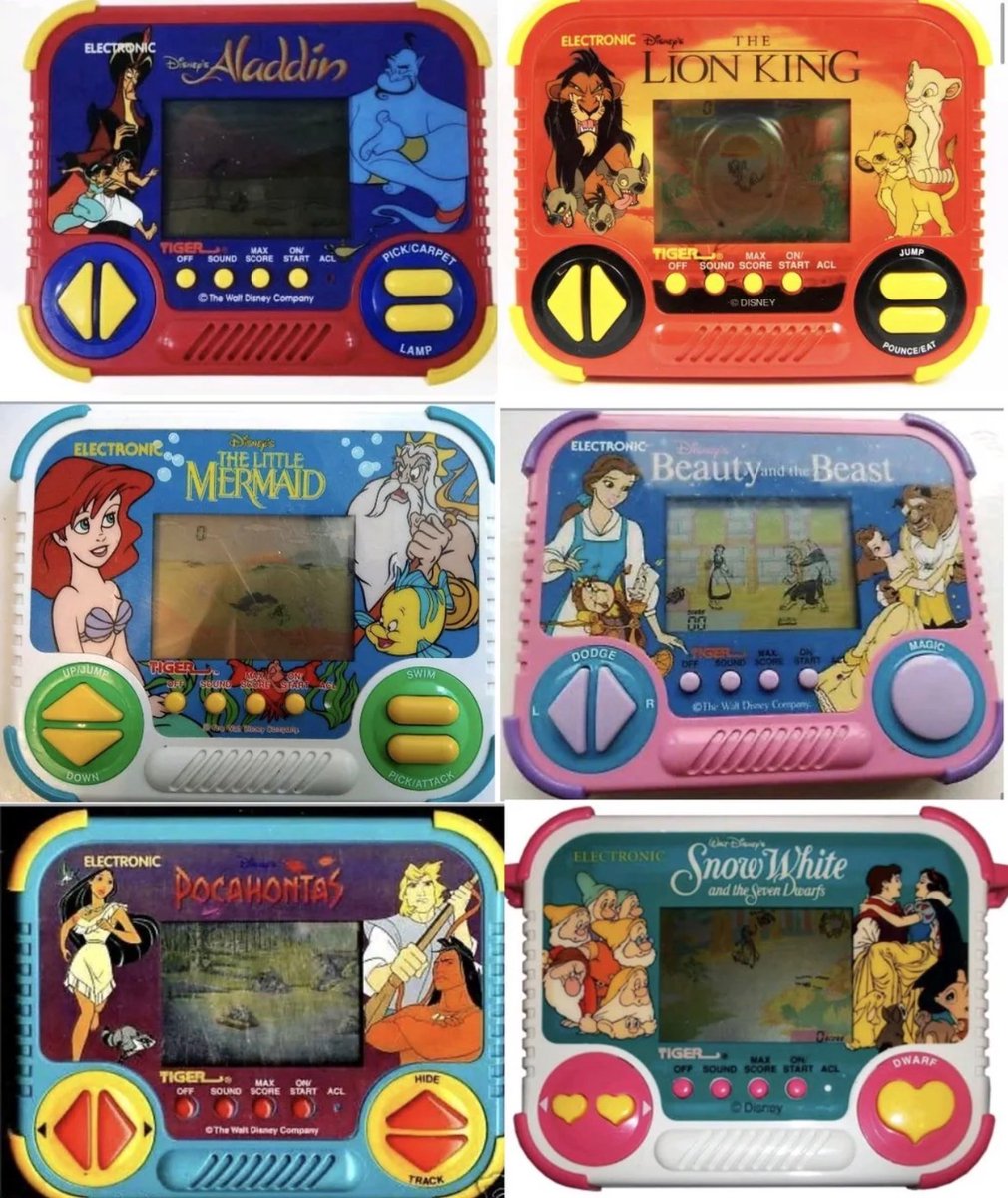 NostalgiaYZ's tweet photo. Disney Handheld games from the 90s. https://t.co/d3u4mkxTWa