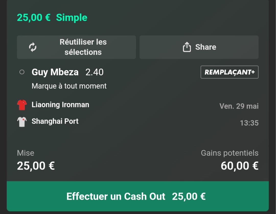 BetClem_'s tweet photo. BET BUTEUR SUPER LEAGUE 🇨🇳 29/05 🗓️

🇨🇬 G. Mbenza 
@2.40
25€ ➡️ 60€

🇧🇷 Leonardo 
@2.40
25€ ➡️ 60€

Oui je joue sur BET365 meilleure cote sur ce match + garantie remplaçant ! Si 2/2 ici ça pars en montante (50€ ➡️ 120€)

Début 13h35 🕐
❤️ Si tu soutiens 
#TeamParieur https://t.co/yCMv3BN4z6