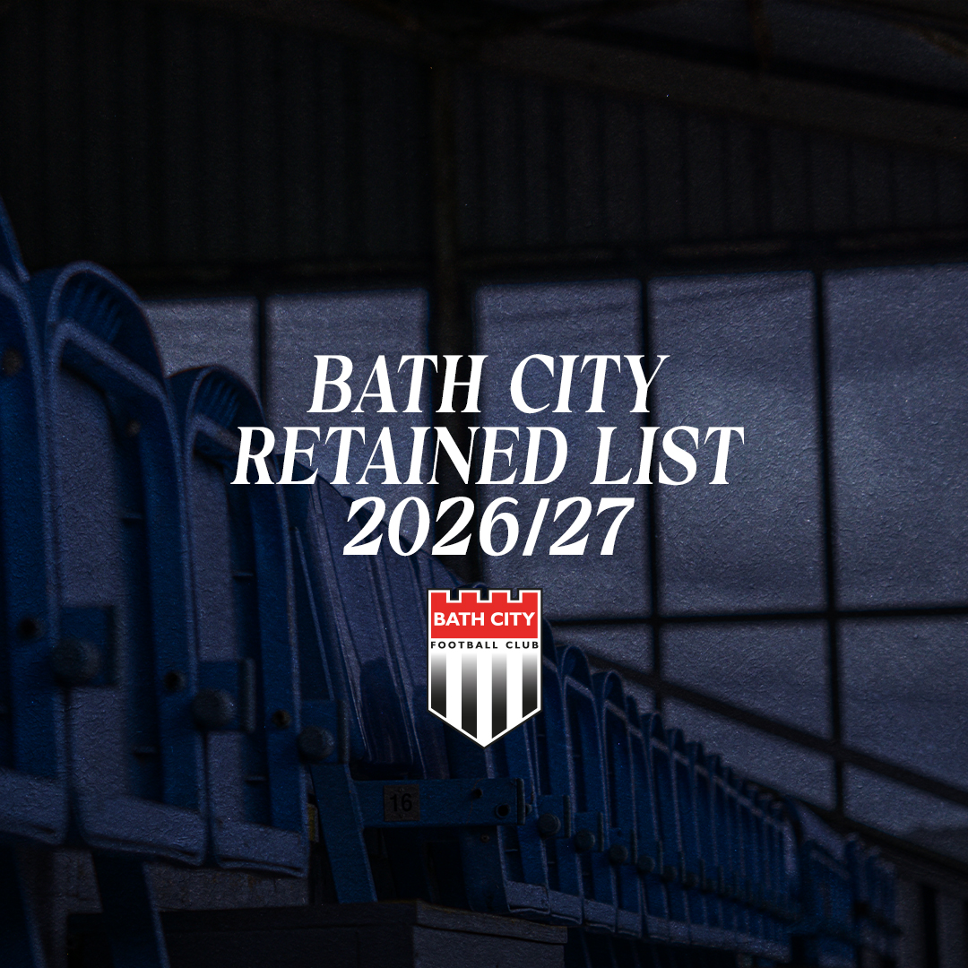 BathCity_FC's tweet photo. Bath City can confirm our retained list for the 2026/27 season. 

⚫️⚪️ #Romans https://t.co/bX57nn07Jp