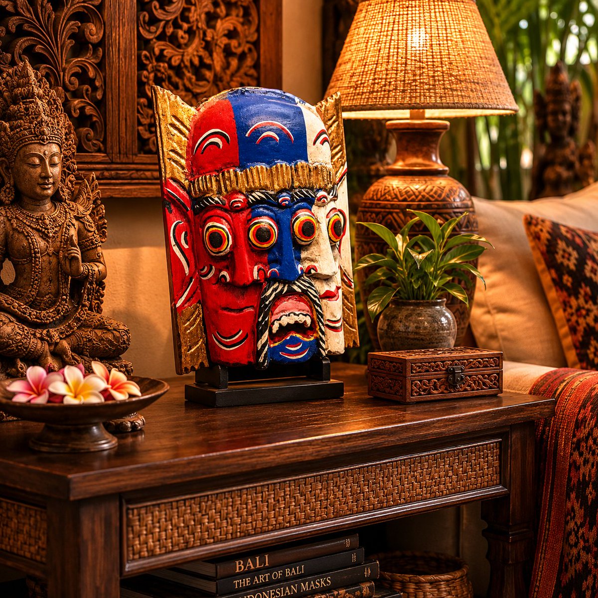 collectible2489's tweet photo. Discover unique hand-carved Indonesian Barong masks, featuring vibrant colors & intricate tribal designs. Perfect for adding a bold ethnic touch to your living room or office! 🖼️🌍 #HandcraftedArt #TribalDecor #EthnicVibes https://t.co/1w7GOUfFmu #eBay via @eBay https://t.co/oBVyL6D2sZ