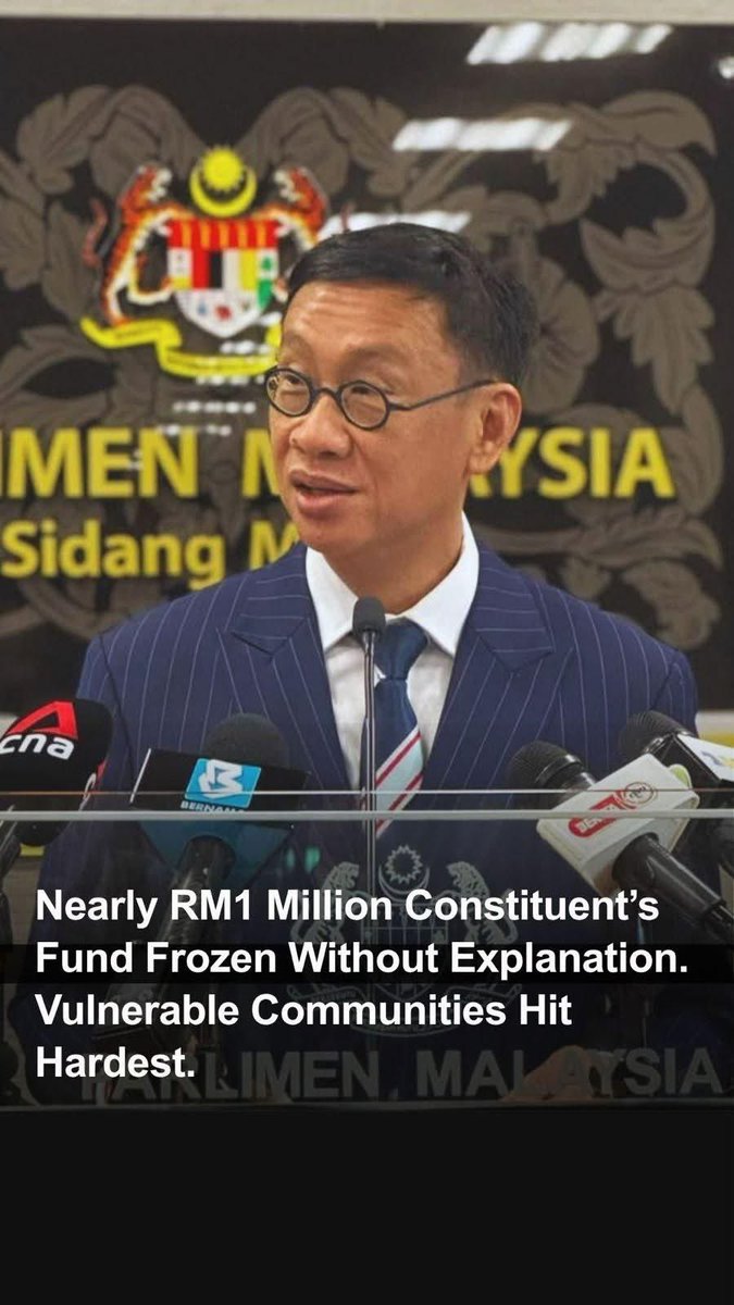 WongChen_MY's tweet photo. Nearly RM1 million of Subang constituents’ funds still frozen after more than a week without answers. I’ll continue to demand an answer from the government. https://t.co/7MBbnoiCUE