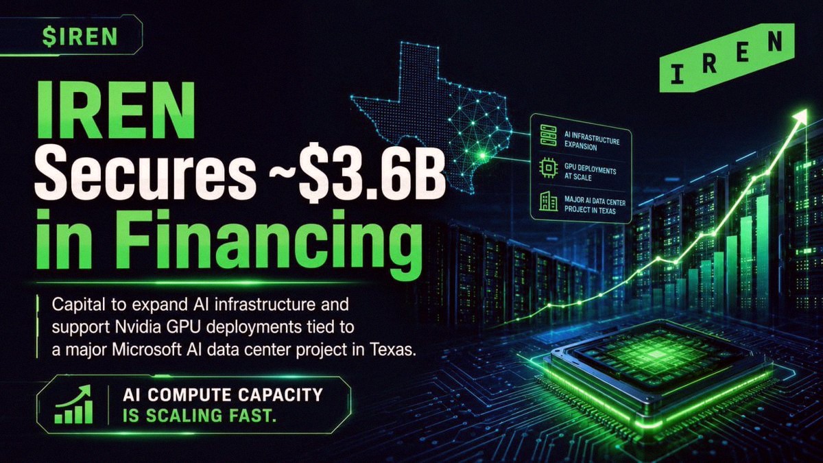 rustyhues's tweet photo. People don't realize how big this actually is. 🚨

$IREN isn't just about raising funds.

It's creating the real-world setup for the AI explosion.

Nvidia GPUs need electricity.
Microsoft needs server power.
AI models require data centers.
Hyperscalers need capacity right now.

That's exactly where $IREN is putting itself.

The AI game is going past chips.

It's heading into power, land, data centers, money, and GPU setup.

That's what makes $IREN important. 📊🔥