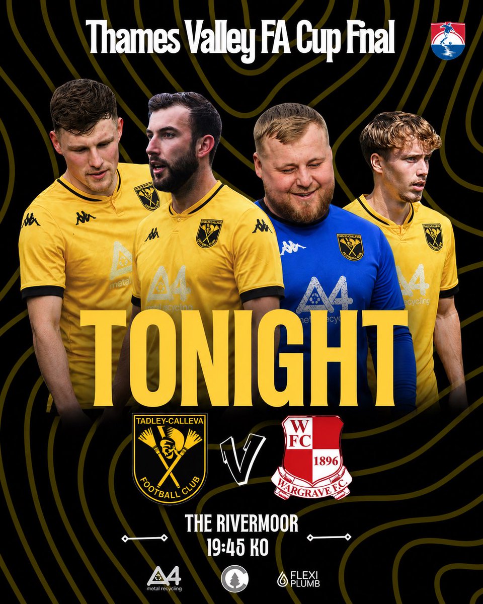 TCFC_A's tweet photo. 𝙈𝙖𝙩𝙘𝙝𝙙𝙖𝙮

The final game of the season is here, and we have a cup final lined up. 

We head to The Rivermoor again to take on @Wargrave_FC. 

Your support tonight would be greatly appreciated, you helped us massively last time and the boys loved it, see you there 💛🖤💛🖤 https://t.co/7Yt9lJJHjp