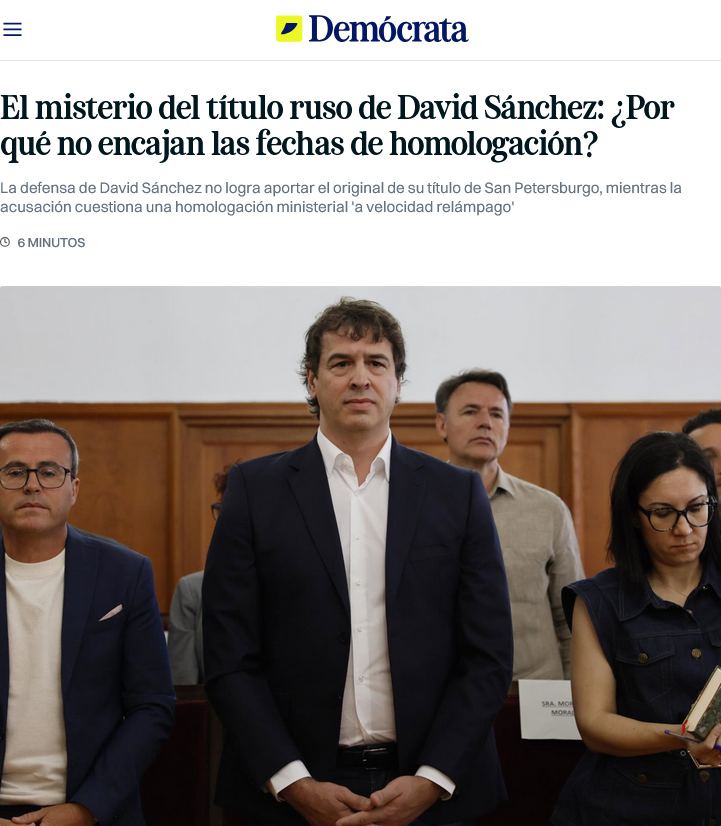 CarlaSaltarina's tweet photo. 🚨 CASO EXPLOSIVO en Badajoz: la defensa de David Sánchez NO aporta el original de su título de San Petersburgo. ⚠️ La acusación cuestiona una homologación “relámpago” en apenas una semana. 

No es un hecho aislado. Es un patrón. Trampas e irregularidades que se repiten sin freno. Y todo ante la vista de todos. Sin control, pero viviendo sin dar un palo al agua.

➰〰️