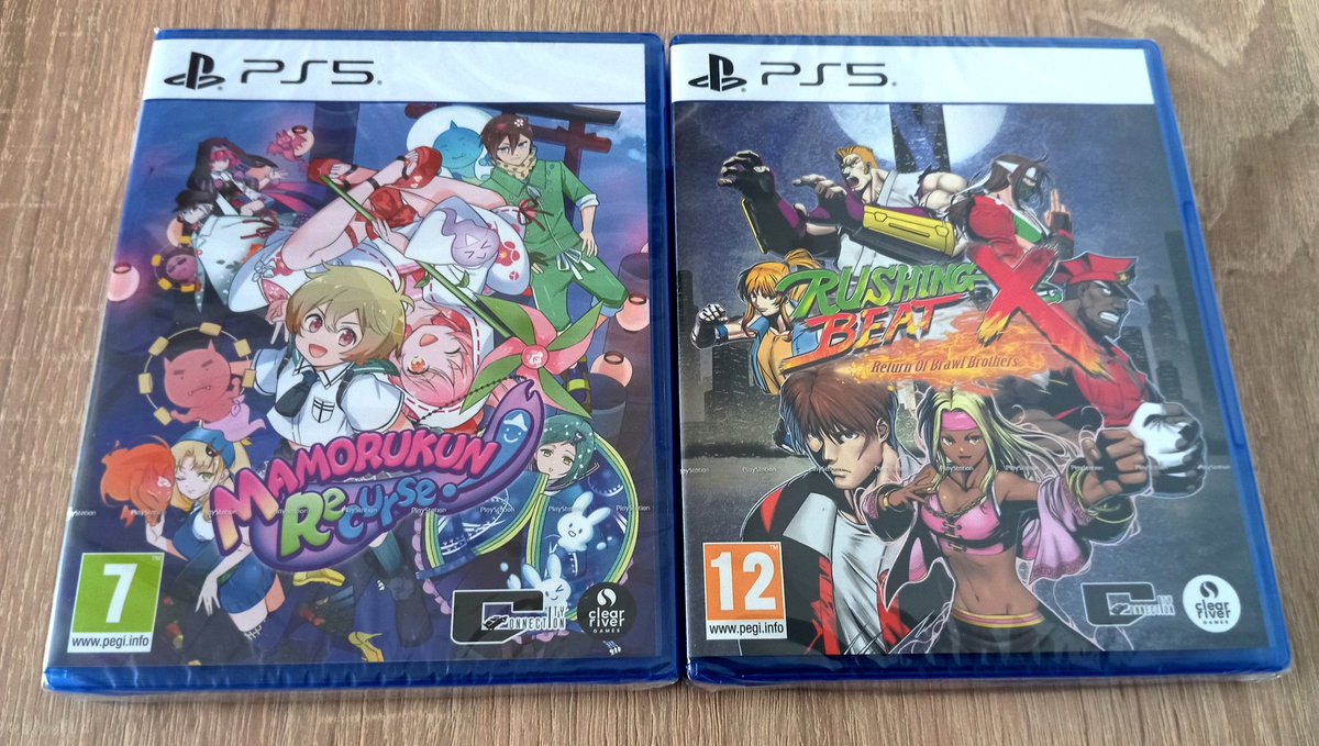 PixelPowerLine's tweet photo. New pickups from Clear River Games &amp; City Connection 📦👀
• Mamorukun ReCurse! 🕹️
• Rushing Beat X: Return of Brawl Brothers 🥊
Cut ‘em up and Beat ‘em up, yes please! 🤗
Great physical EU releases 💿🔥💪

@clearrivergames @claricedisc
@CityConnectWest
#PS5 #PhysicalGames https://t.co/JJJVprQdLn
