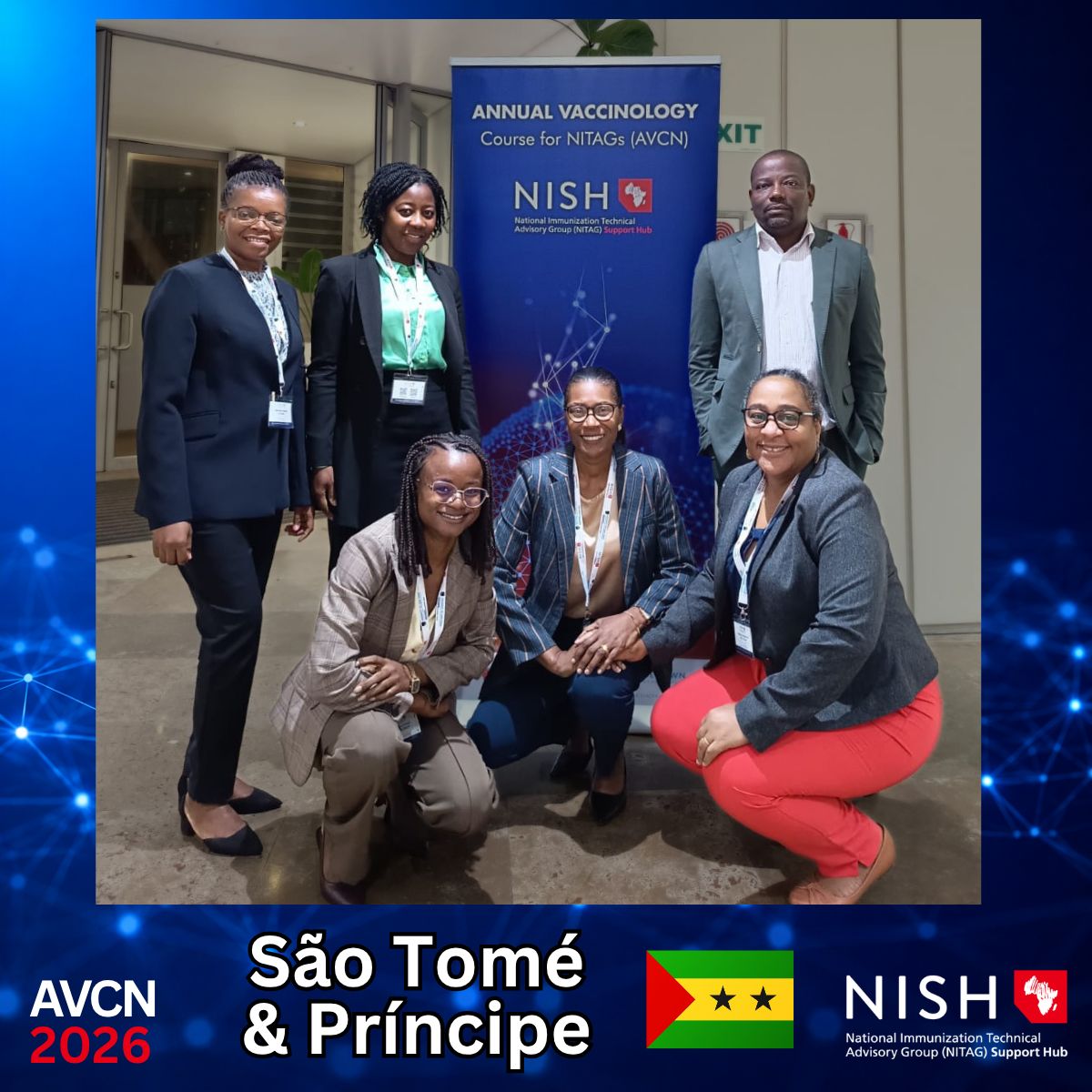 VACFA1's tweet photo. The São Tomé and Príncipe NITAG team at #AVCN2026 in Cape Town, South Africa. Est in 2026, NITAG-STP brings together experts in paediatrics, epidemiology, statistics, health economics, maternal and child health, pharmacy, laboratory sciences, vaccinology, and public health. https://t.co/SIbTxkJZHM
