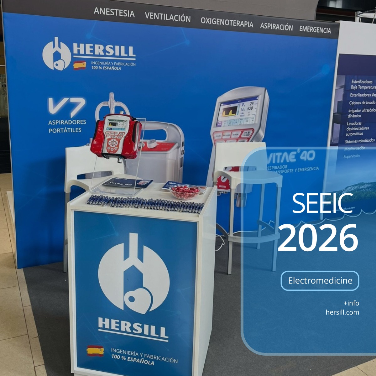 hersill_en's tweet photo. The @SEEIC_Spain 2026 National Congress has been a success!

Thank you to everyone who visited our stand and learned about our innovative solutions. It was a pleasure to share this space with all of you!

#Electromedicine #HealthcareTechnology #ClinicalEngineering #SEEIC2026 https://t.co/1AJlE2Mauu