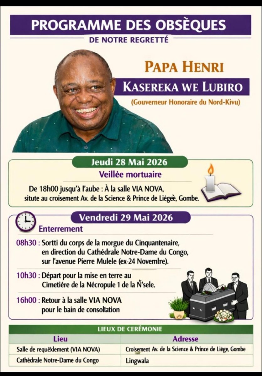 KirimoBienfait's tweet photo. Papa Henry  kasereka we lubiro Repose en paix @fatshi13 @wembi_steve @StanysBujakera @MbinduleC @julienpalukucom @butondonzangi @ShabaniLukoo https://t.co/ALzZeFMWkv