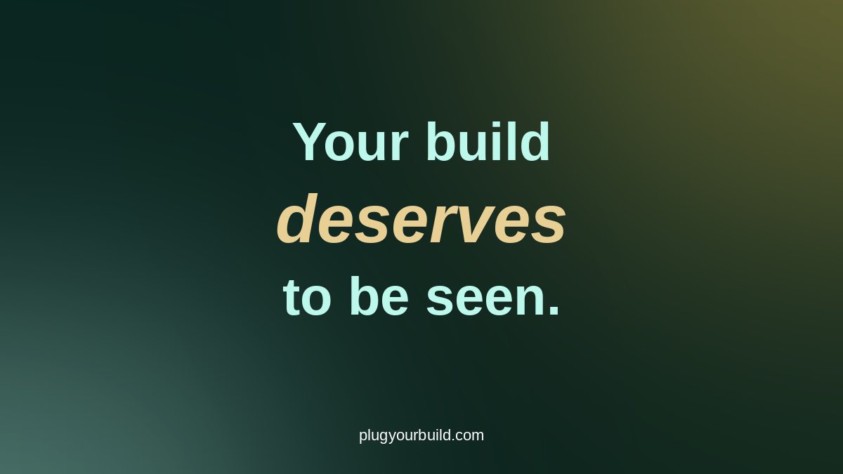 Plug Your Build 💡 tweet media