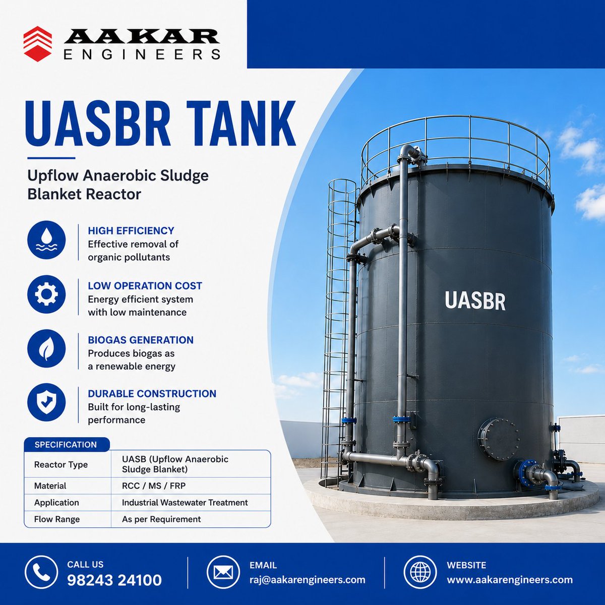 aakar_engineers's tweet photo. 💧 Advanced UASBR Tank for Efficient Wastewater Treatment.
Designed for high organic load handling with low operational cost and energy-efficient performance. Produces biogas while ensuring reliable anaerobic treatment for industrial wastewater applications.
#UASBR #Wastewater https://t.co/aFg45IluNi