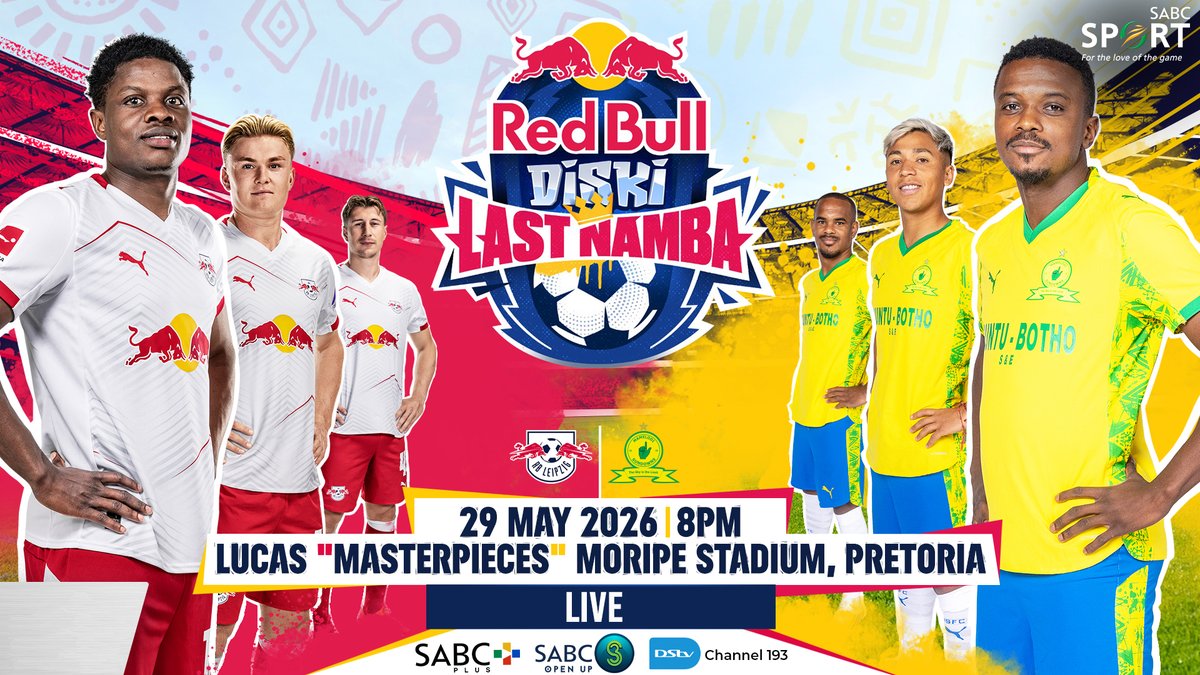 motswedingfm's tweet photo. Ke lekgetlo la ntlha gotlhelele, setlhopha sa Jeremane sa Bundesliga sa RB Leipzig se tla lebana le ditshimega tsa CAF Champions mo Red Bull Diski LAST NAMBA, e leng lefelo la bofelo la Re Kaofela South Africa Tour. https://t.co/1t3heuOTMz