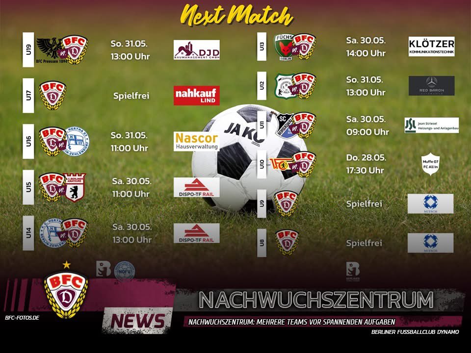 PSkrzipek's tweet photo. BFC Dynamo Nachwuchszentrum: Mehrere Teams vor spannenden Aufgaben
Mehr Hier >> https://t.co/EUh1RUXMk4 https://t.co/ZpVzqFManU