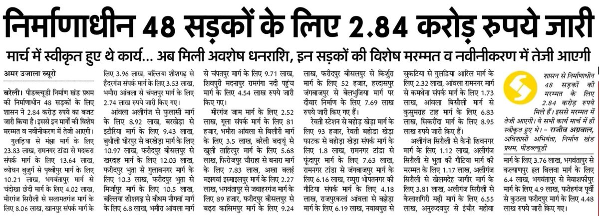 UP_Infra's tweet photo. उत्तर प्रदेश के बरेली में निर्माणाधीन 48 सड़कों के लिए जारी ब��ट से सड़क मरम्मत और नवीनीकरण कार्यों को नई गति मिलेगी, जिससे ग्रामीण और शहरी क्षेत्रों की कनेक्टिविटी मजबूत होगी।

#Bareilly #RoadInfrastructure #Connectivity #PWD #InfrastructureDevelopment #UPInfra https://t.co/sYlCdO8N9Q