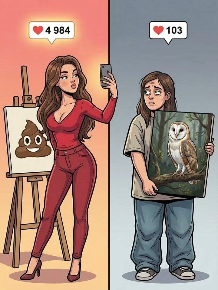 _ElsaDear's tweet photo. The Harsh Reality of Social Media vs Real Talent 🎨 https://t.co/WlY3wwa9NZ