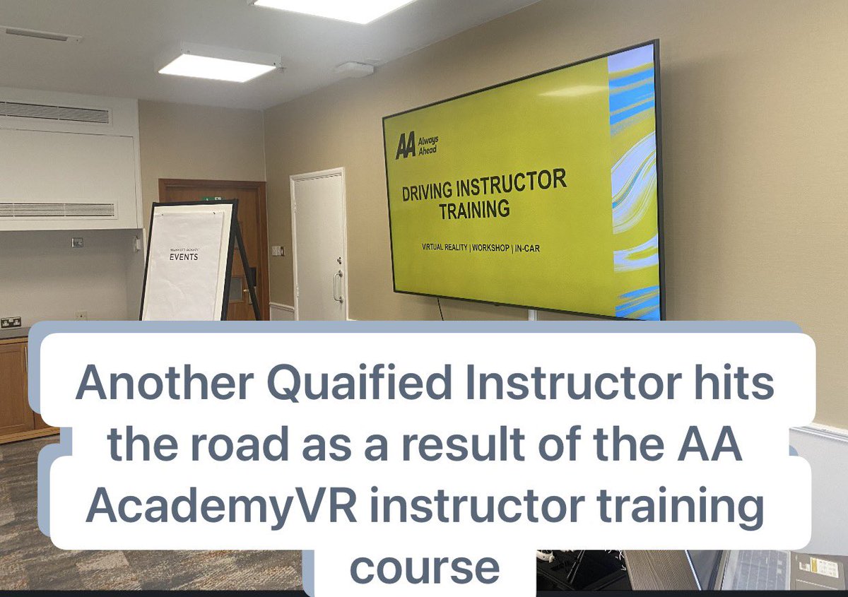 mitchell_adi's tweet photo. Congratulations to Donna on her successful Part 3 pass. She is now a fully qualified DVSA Approved Driving Instructor. I was pleased to have been her classroom and in-car trainer on the AA Academy VR instructor training course. She received very nice feedback from the examiner. https://t.co/Qodz1CxPTN