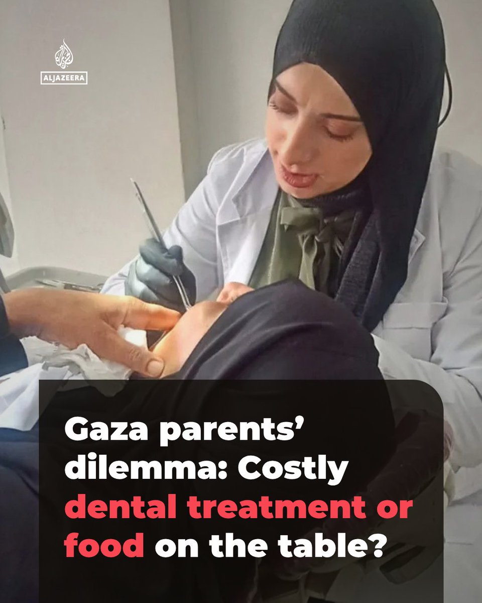 AJEnglish's tweet photo. “I can no longer bear the pain… four hundred shekels is a lot [and] my children need it more.”

Many Palestinians in Gaza are forgoing expensive dental treatment, to the detriment of their health https://t.co/KCsek7GkSl https://t.co/qSFaOh9GTW