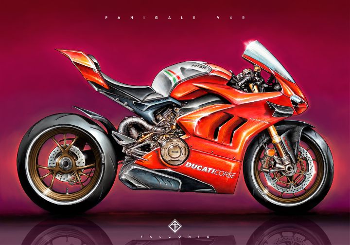 angelo_falconio's tweet photo. Art of the Day! "Ducati Panigale V4R (1-1-S-mw)". Buy at: https://t.co/5YxYSH8wFX https://t.co/GskBNULsre