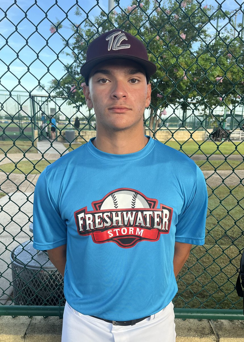 PrspCntSports's tweet photo. BIG FLY ‼️ 

2027 IF/P Ruben Negron (Trinity Christian Academy) homered today for the Freshwater Storm in their win at PG-Sanford to kickstart his summer season. https://t.co/Ob3mLLEXtN