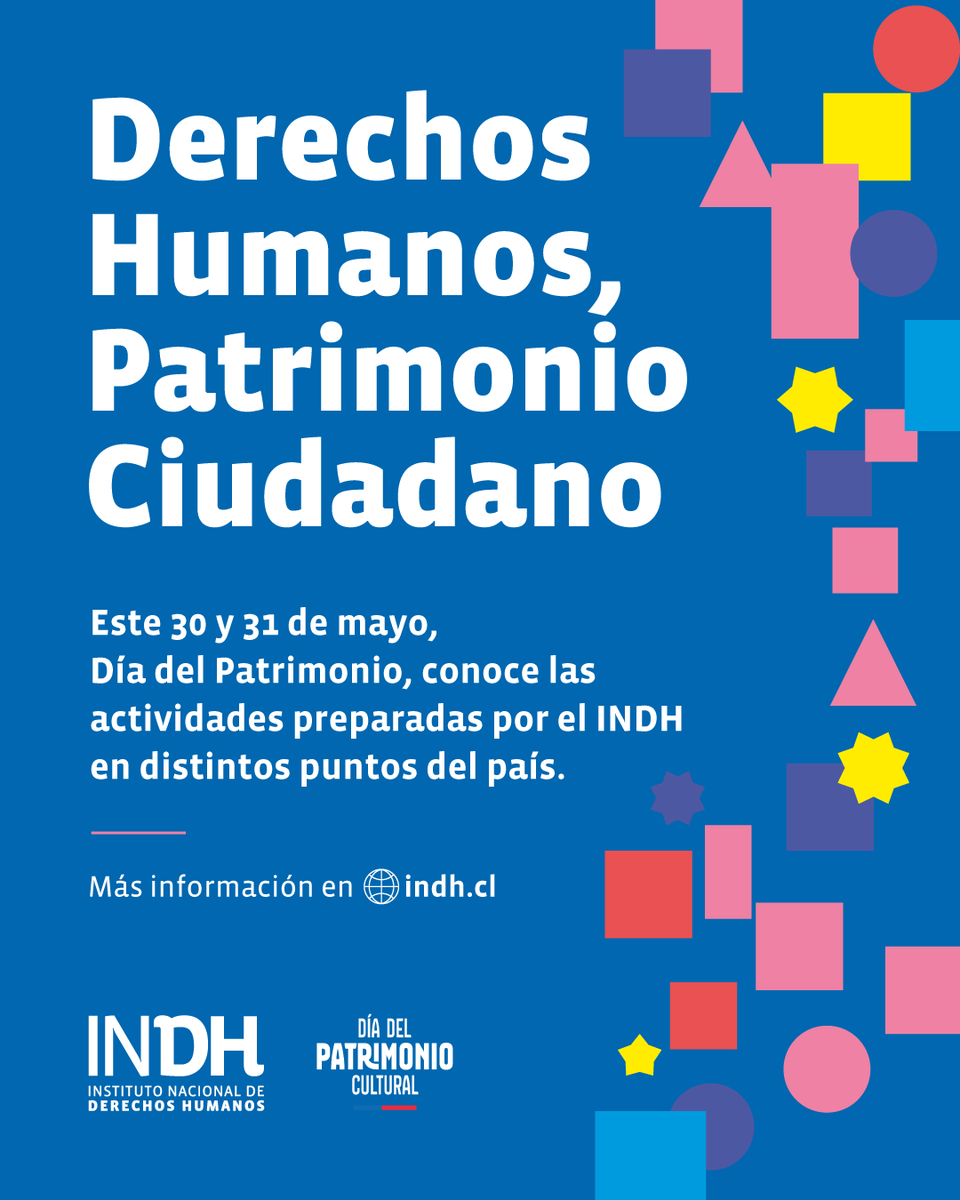 inddhh's tweet photo. Derechos Humanos, Patrimonio Ciudadano 🙌
El INDH se despliega por el país con diversas actividades en el marco del Día del Patrimonio 2026, ¡Conócelas aquí! https://t.co/SCiMQzzSC1