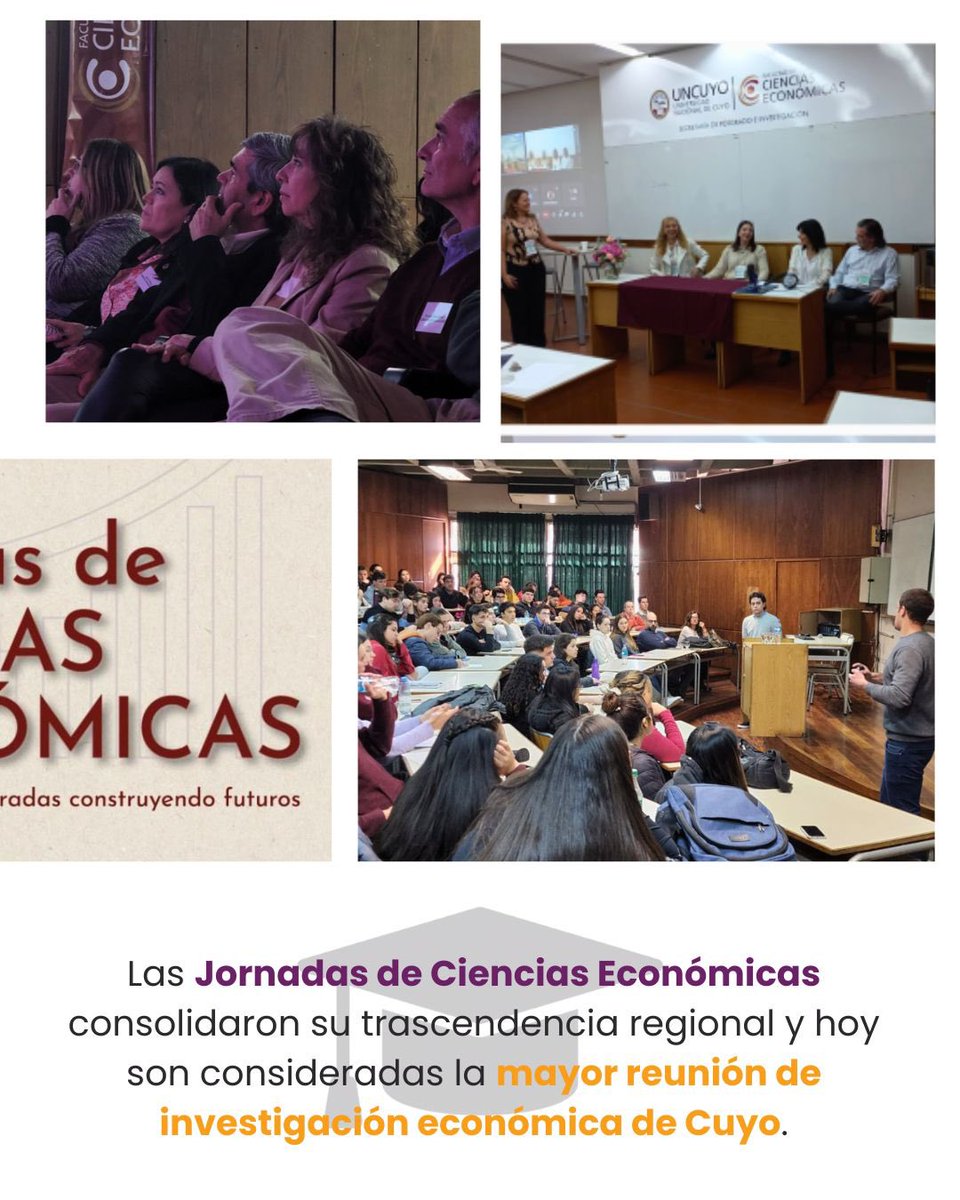 r_profesional's tweet photo. ✅ Las Jornadas de Ciencias Económicas se consolidaron como la principal reunión de investigación económica de Cuyo.

✅ 19 micromaestrías impulsando nuevas formas de aprender, con mayor flexibilidad y actualización profesional.
(Sigue) https://t.co/Z0OdDbxgeV