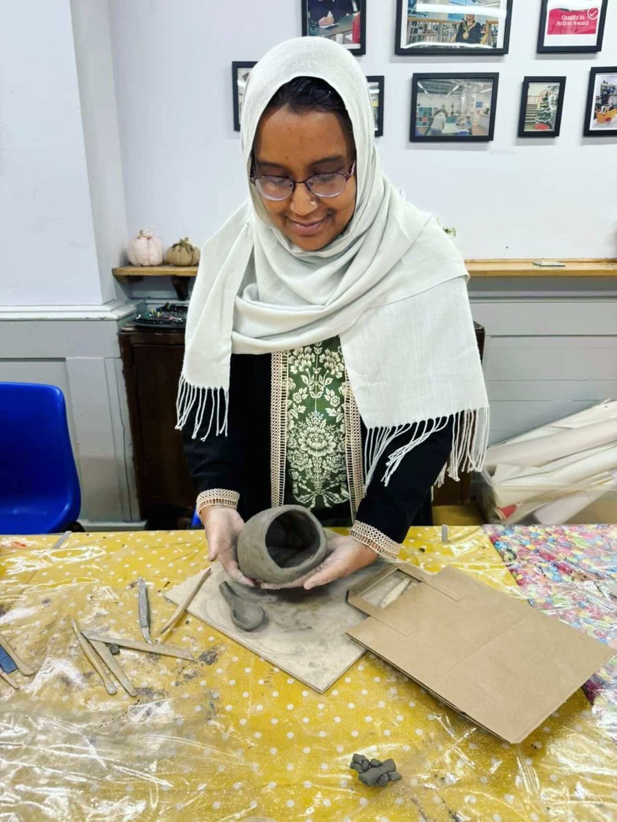 Create_Oldham's tweet photo. 🎉 FEEL GOOD FRIDAY 🎉

Today we're celebrating the success of our first workshop in our new cycles of Pottery Workshops with the talented Crafty Clay -Saddleworth 🏺

Our potters had great fun sculpting their first pots and getting to know one another.

#oldhamhour https://t.co/x80ripRooV
